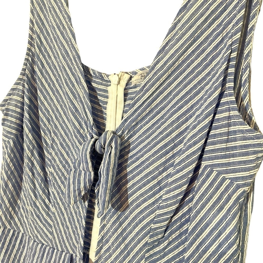 Taylor & Sage Junior’s Seersucker Stripe Jumpsuit Blue White Size M - Picture 7 of 9